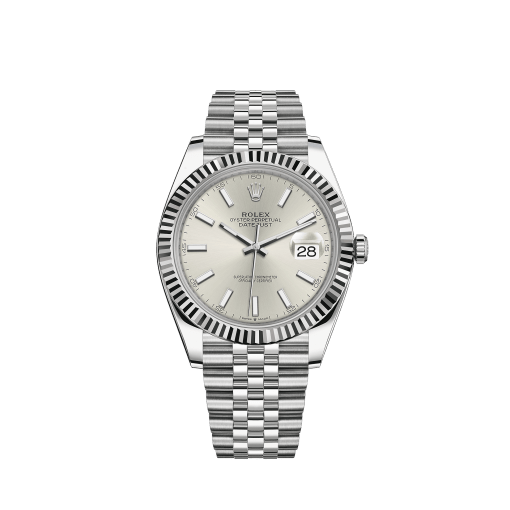 Rolex Datejust 41 White Gold/Steel White Dial Fluted Bezel 126334 (Jubilee)