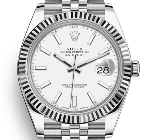 Rolex Datejust 41 White Gold/Steel White Dial Fluted Bezel 126334 (Jubilee)