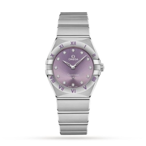 Omega Constellation Women Quartz Purple Stainless Steel Watch O13110286060002