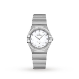 Omega Constellation Women Quartz Mother of Pearl Stainless Steel Watch O13110286055001