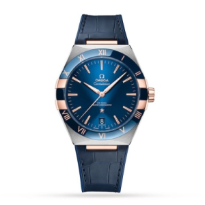 Omega Constellation Men Automatic Blue Leather Watch O13123412103001