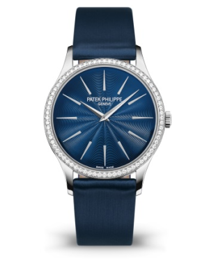 Patek Philippe Calatrava Diamond Blue Dial Ladies watch 4897G-001