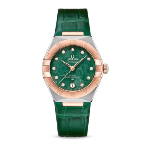 Omega Constellation Women Automatic Green Leather Watch O13123292099001