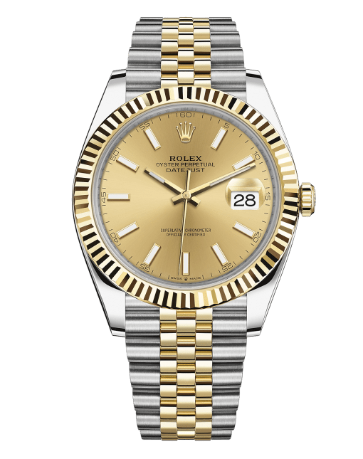 Rolex Datejust 41 Yellow Gold/Steel Champagne Dial Fluted Bezel 126333 (Jubilee)