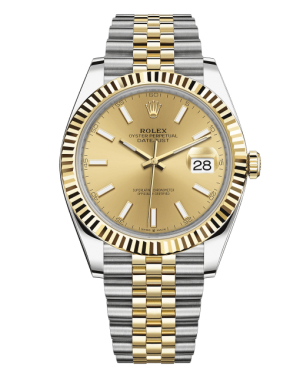 Rolex Datejust 41 Yellow Gold/Steel Champagne Dial Fluted Bezel 126333 (Jubilee)