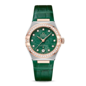 Omega Constellation Women Automatic Green Leather Watch O13128292099001