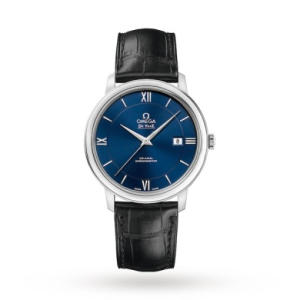 Omega De Ville Men Automatic Blue Leather Watch O42413402003001