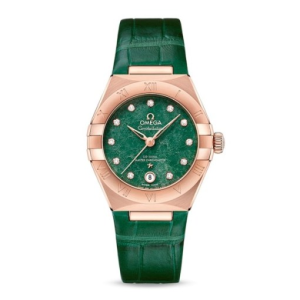 Omega Constellation Women Automatic Green Leather Watch O13153292099002
