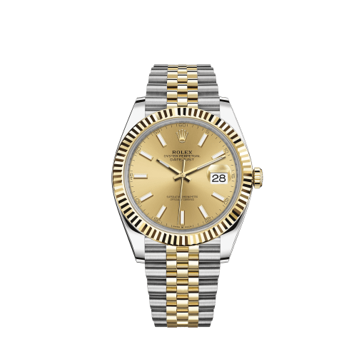 Rolex Datejust 41 Yellow Gold/Steel Champagne Dial Fluted Bezel 126333 (Jubilee)