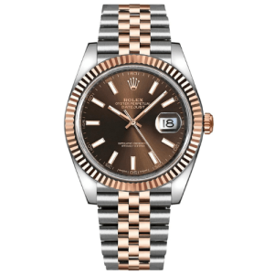 Rolex Datejust 41 Rose Gold/Steel Chocolate Dial Fluted Bezel (Jubilee) 126331